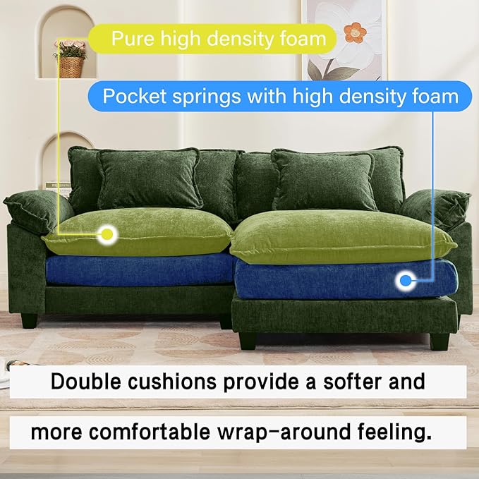 Oprisen 86" Modular Sectional Sofa, Comfy Cloud Couch Sectional Sofa - Image 3