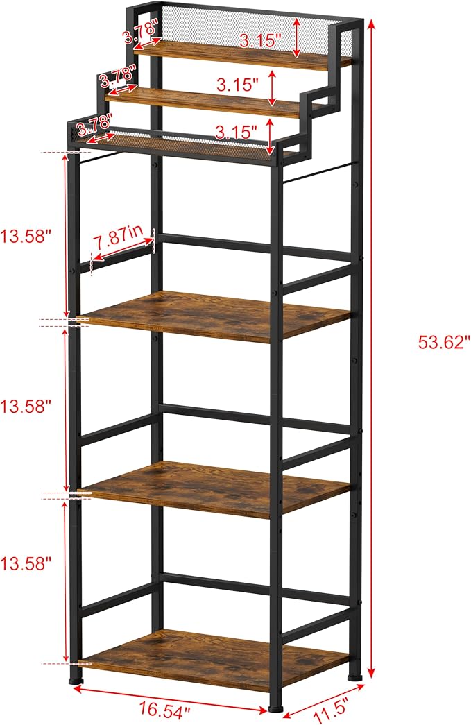 6-Tier Liquor Cabinet for Home Bar, Freestanding Stepped Wine Rack - Image 7