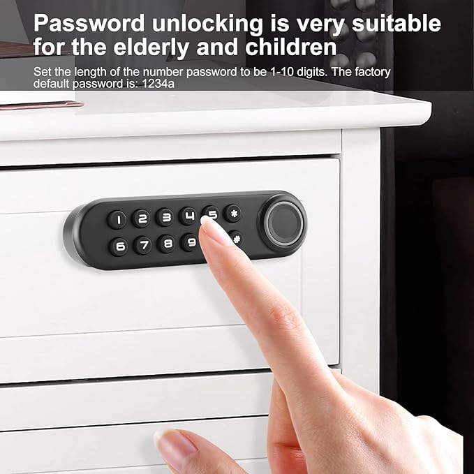 Fingerprint Cabinet Lock, Smart Biometric Password Lock - Image 3