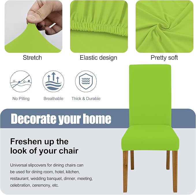 BIETYONE Stretch Dining Chair Covers Set of 6, Soft Removable Washable Kitchen - Image 3