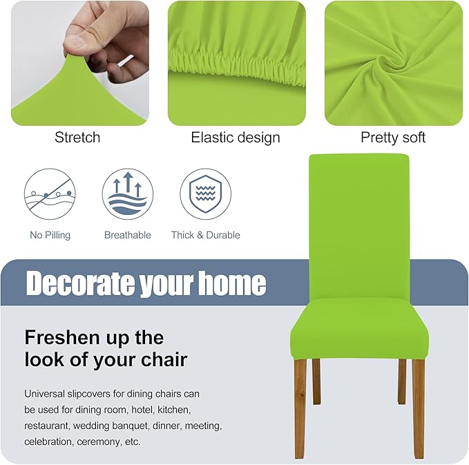 BIETYONE Stretch Dining Chair Covers Set of 4, Soft Removable Washable Kitchen - Image 3