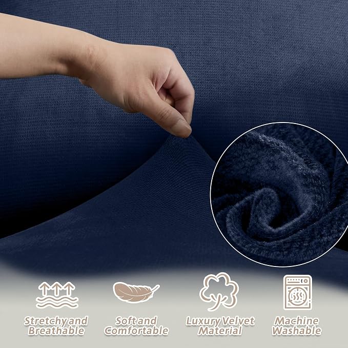 Arfntevss Sectional Recliner Couch Covers Velvet Corner Sectional Sofa Cover - Image 5
