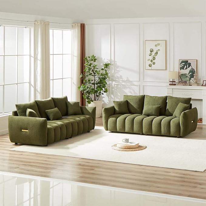 Antetek Teddy Sofa Set for Living Room, Modern Deep Seat Sofa Chair and - Image 8