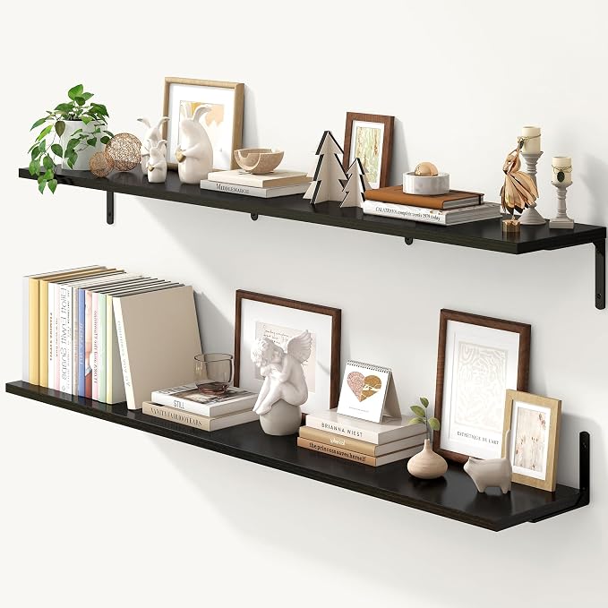 Fun Memories Deep Floating Shelves, 55W x 8D Floating Shelves Set of 2 by FunMemories