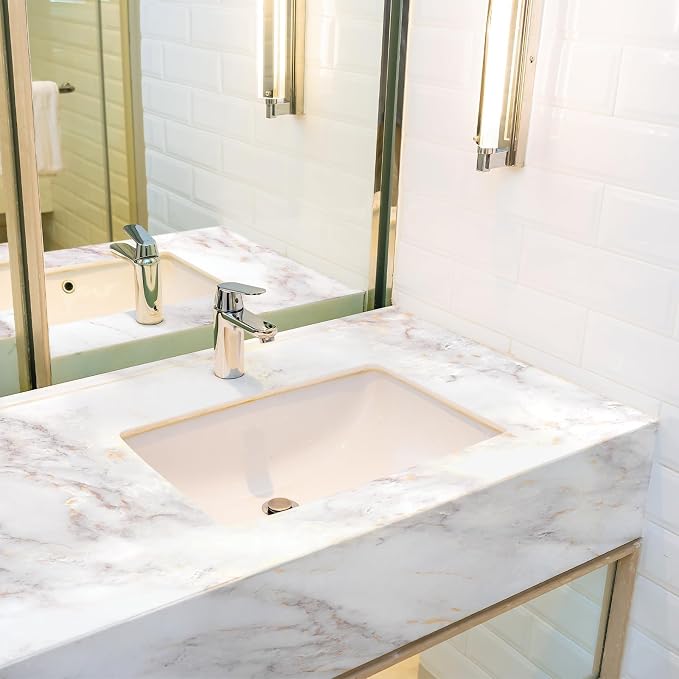 rabbitgoo Marble Contact Paper for Countertops, Self Adhesive Peel and Stick - Image 6