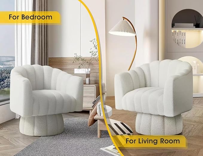 Dewhut Swivel Accent Chair, 360° Swivel Barrel Chair - Image 4