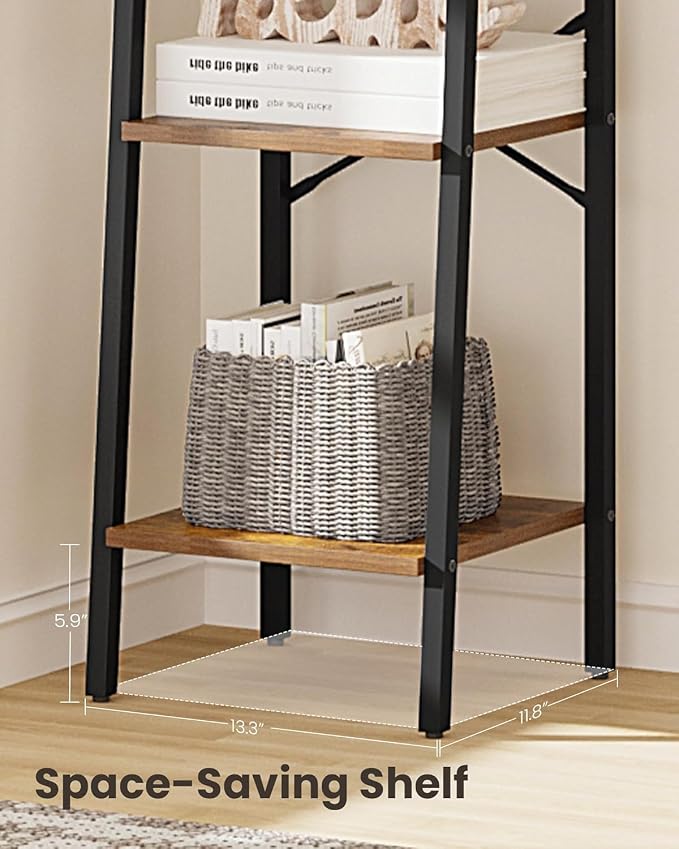 Hzuaneri Ladder Shelf, Bookshelf Bookcase, Freestanding Corner Storage Shelve - Image 5