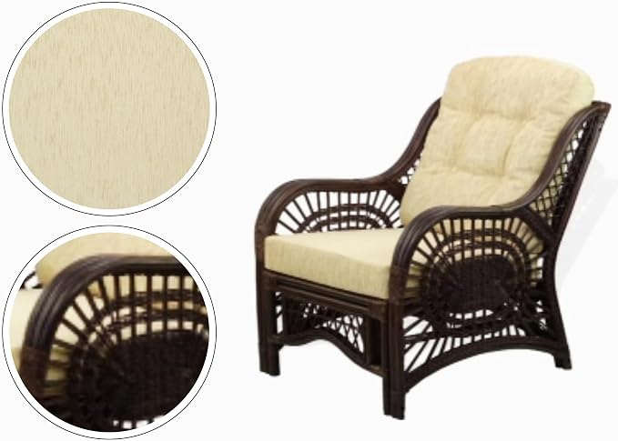 Malibu Lounge Living Accent Armchair Natural Rattan Wicker Handmade Design - Image 3
