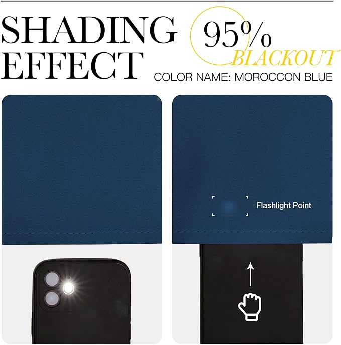 NICETOWN Moroccan Blue Room Darkening Curtains - Image 5