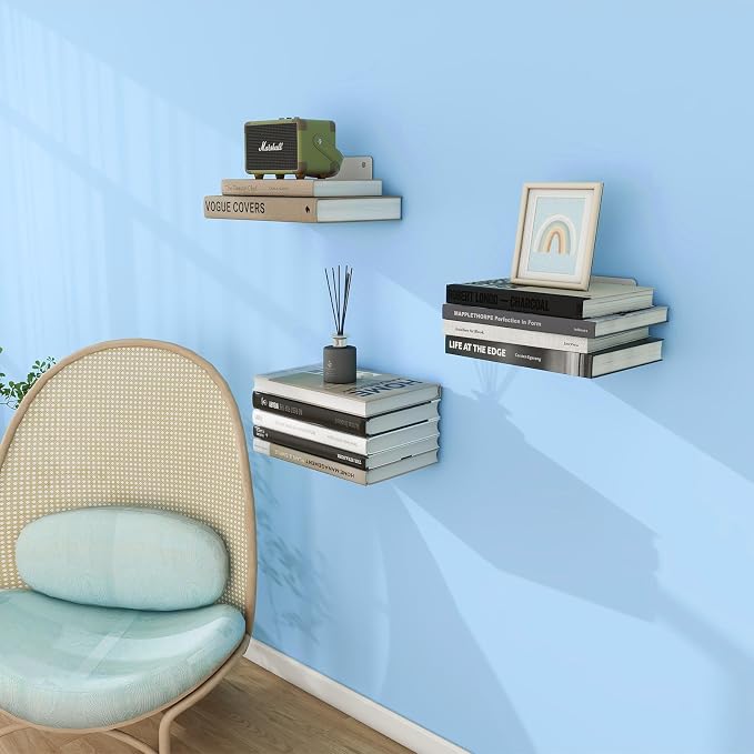 FENTEC Floating Book Shelves for Wall, Wall Mounted Invisible Floating Bookshelf - Image 8