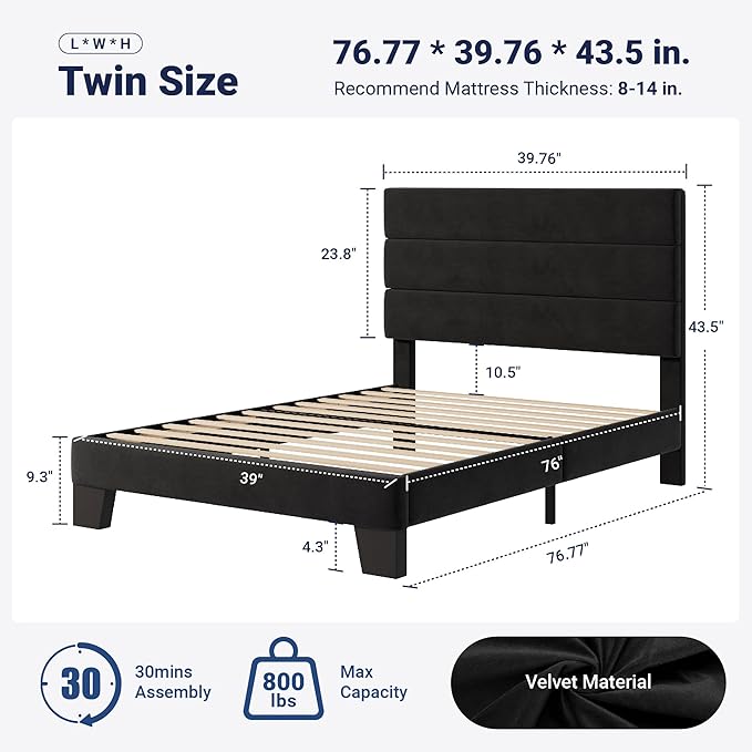 Allewie Twin Size Platform Bed Frame - Image 2