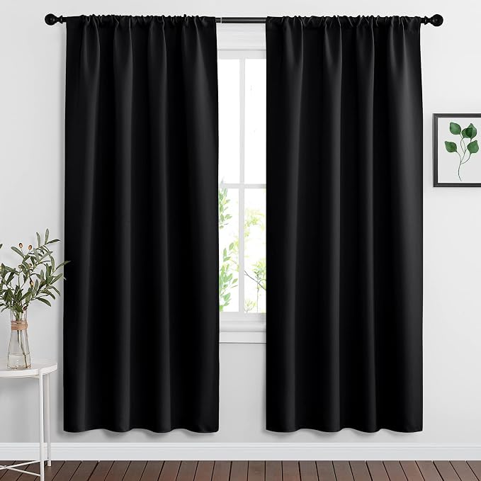 RYB HOME Blackout Curtains for Bedroom Living Room 63 inches Long, Thermal by RYBHOME