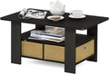 Furinno Coffee Table with Bins, Espresso/Brown by Furinno-FitsYourSpaceFitsYourBudget
