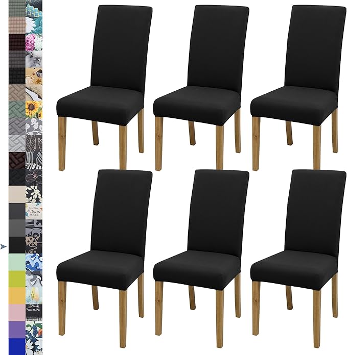 BIETYONE Stretch Dining Chair Covers Set of 6, Soft Removable Washable Kitchen by BIETYONE