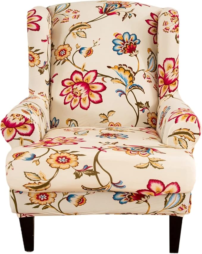 KRFOONN Wingback Chair Covers Slipcovers 2 Piece Stretch Wing Chair Covers by KRFOONN