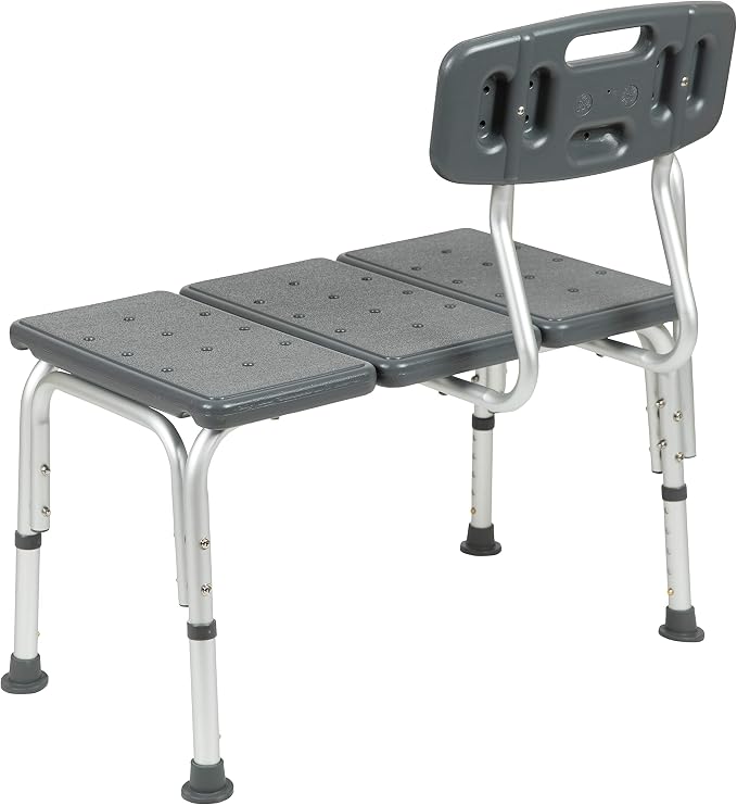 Flash Furniture HERCULES Series 300 Lb. Capacity Adjustable Gray Bath & Shower - Image 10
