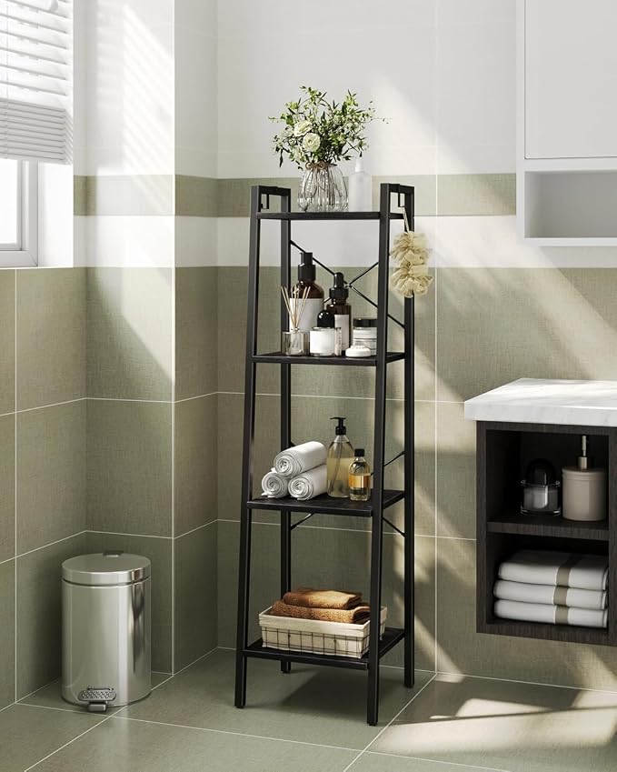 Hzuaneri Ladder Shelf, Bookshelf Bookcase, Freestanding Corner Storage Shelve - Image 4