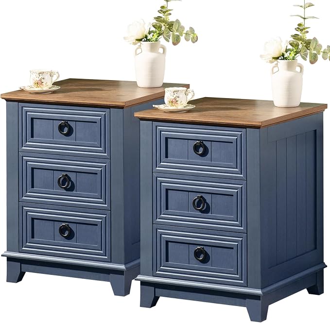 Joaxswe Night Stand Set of 2, Farmhouse 18" End Table by Joaxswe