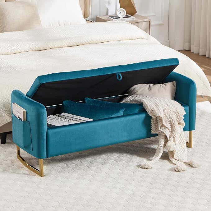 48" End of Bed Bench, Modern Storage Benches - Image 8