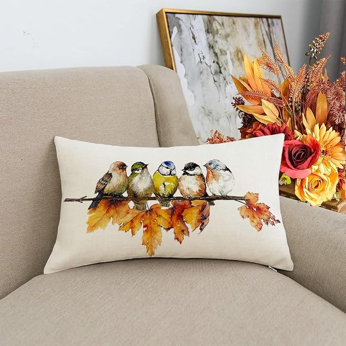 RABUSOFA Fall Outdoor Pillow Covers 12x20 Inch Waterproof Outdoor Thanksgiving - Image 2