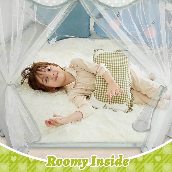 Monobeach Princess Tent Girls Celadon Large Playhouse Kids Castle Play Tent - Image 6