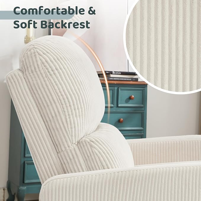 Swivel Rocker Recliner, Oversized Manual Nursery Glider Rocking Recliner Chair - Image 5