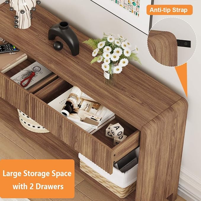 FATORRI Console Sofa Table for Entryway, Wood Foyer Tables for Living Room - Image 4