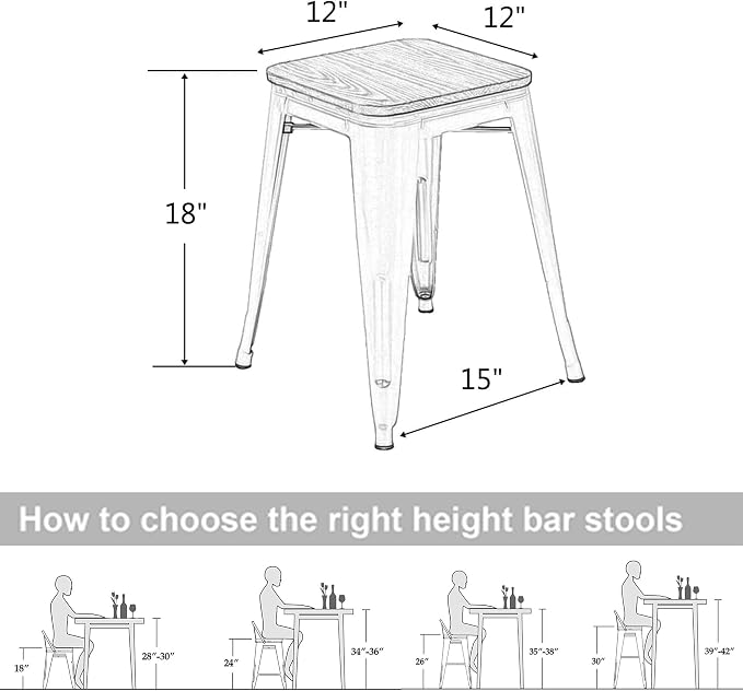 Modern Industrial Metal Stool Classroom Stools - Image 3