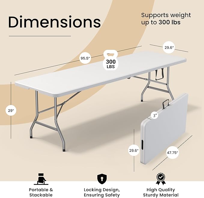 Our Modern Space 8 Feet Foldable Table - Image 2