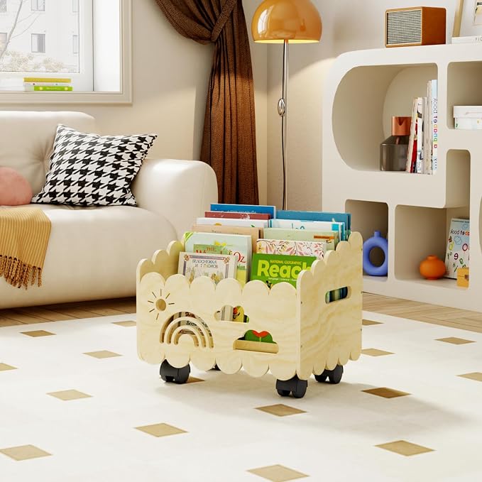 Wood Kids Bookshelf, Montessori Bookshelf, - Image 7