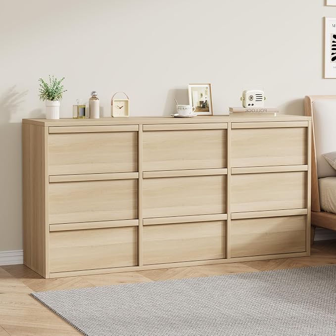 Garvee 9 Dresser for Bedroom, 58.7" Wide Dresser, Freestanding Horizontal Drawer - Image 5