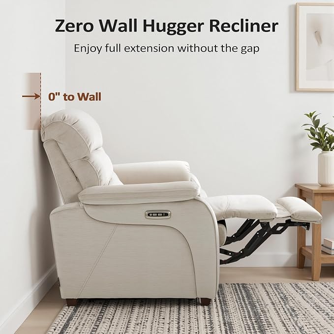 MCombo 61.6'' Wall Hugger Power Loveseat Recliner, Reclining Loveseat - Image 3