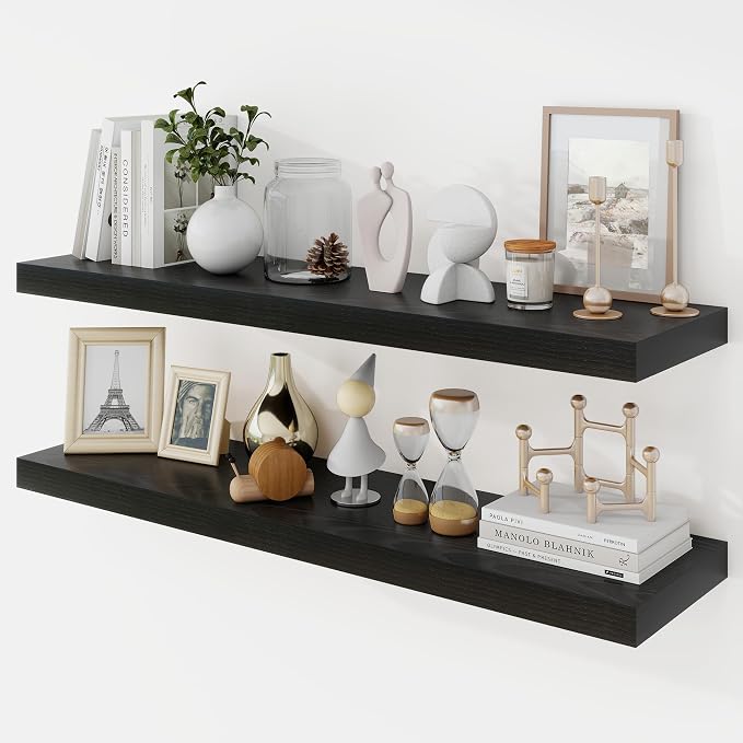 Acovy 36 Inch Floating Shelves, 9.3" Deep Floating Shelf Wall Mounted, Rustic by Acovy