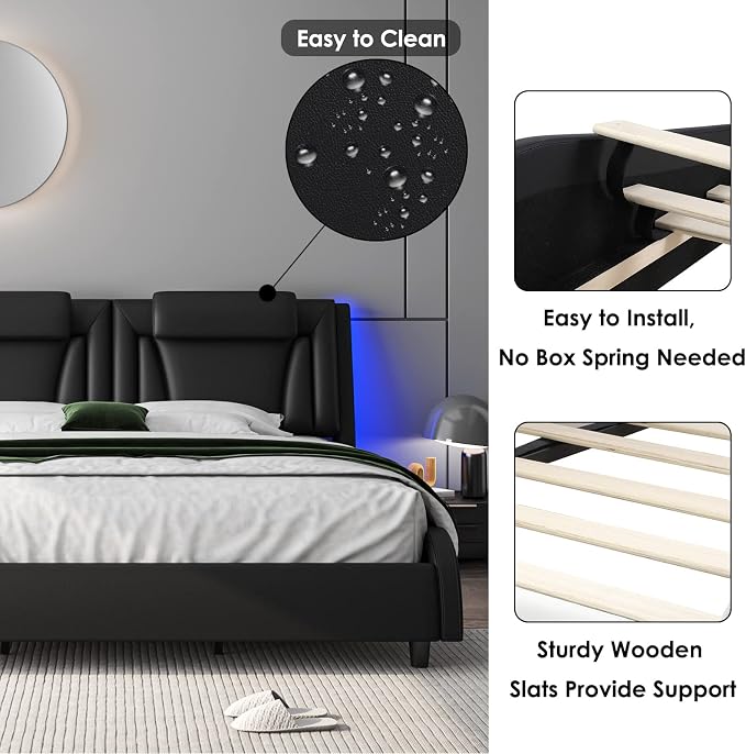Keyluv Queen Size LED Bed Frame - Image 6