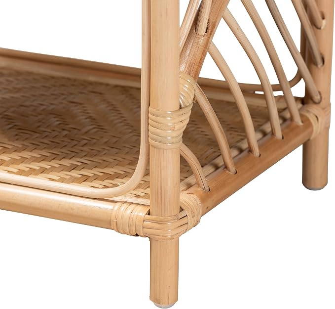 bali & pari Baara Modern Bohemian Natural Rattan Nightstand - Image 6