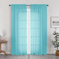 OWENIE Aqua Sheer Curtains for Bedroom Living Room 72 Inches Long 2 Panels Set by OWENIE