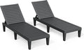 Outdoor Chaise Lounge Chairs Set of 2, 5-Position Adjustable Tanning Lounge by NBYSGO