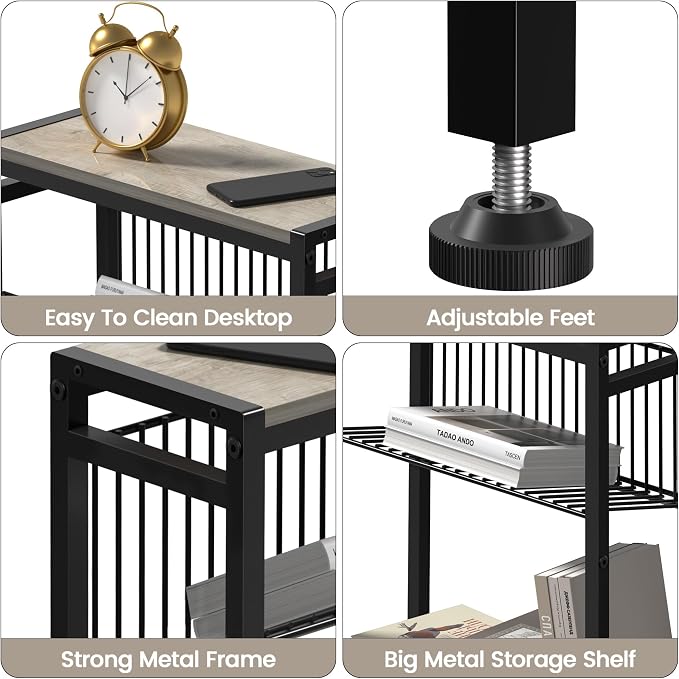 Small Side Table Set of 2 for Small Space, 3-Tier Narrow End Table - Image 6