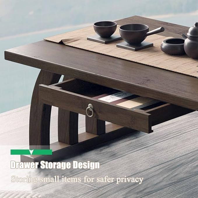 Bamboo Japanese Low Coffee Table, Altar Table - Image 4