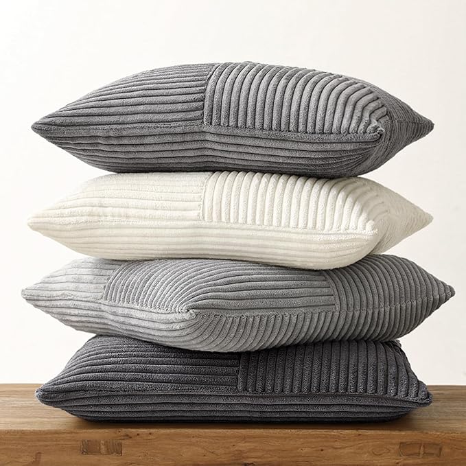 MIULEE Neutral Grey Decorative Throw Pillow Covers 20x20 Inch Set of 4 Modern - Image 6