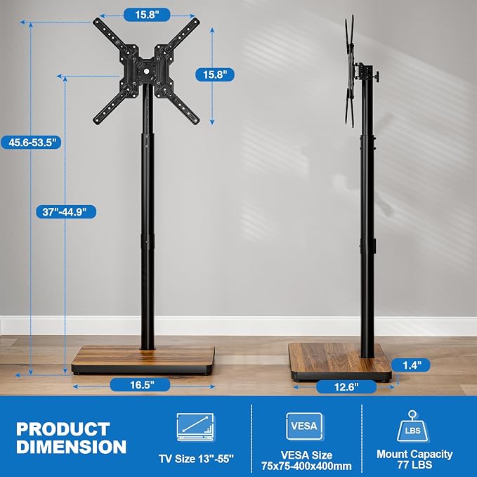 Swivel/Tilt Universal Floor TV Stand - Image 7