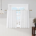 Nanspring Linen White Curtains 45 Inch Length 2 Panels by Nanspring