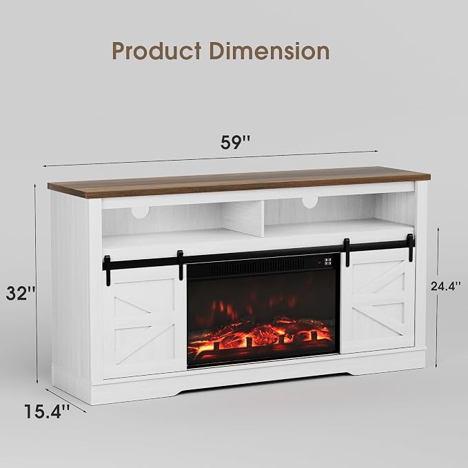JUMMICO Fireplace TV Stand for 65+ Inch TV - Image 2