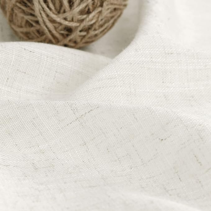 Extra Long Curtains 120 inch Length 2 Panels Back Tab Neutral Farmhouse Drapes - Image 5