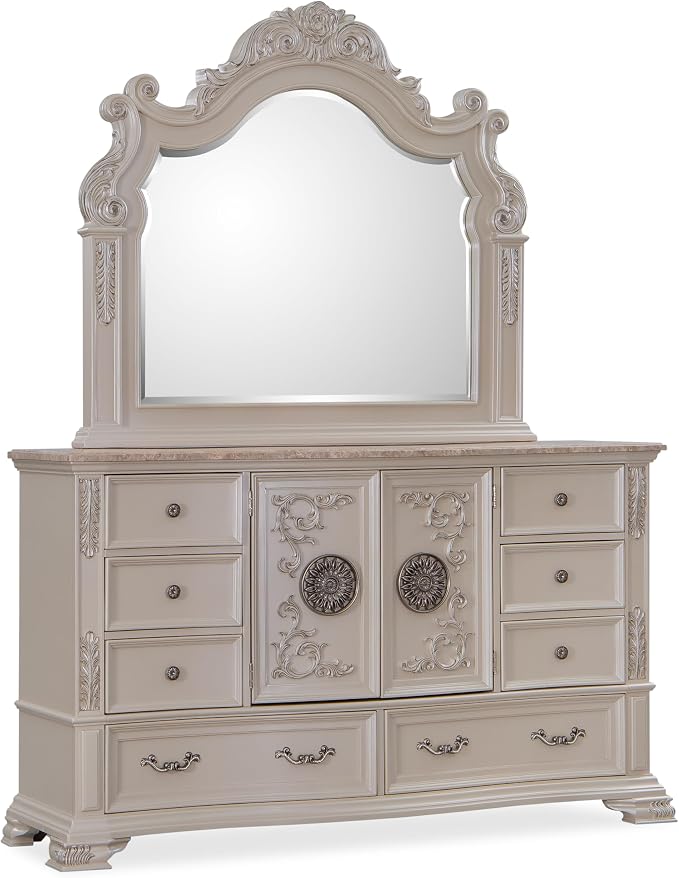 First of a Kind Santa Monica Traditional 5 Piece Queen Bedroom Set - Image 3