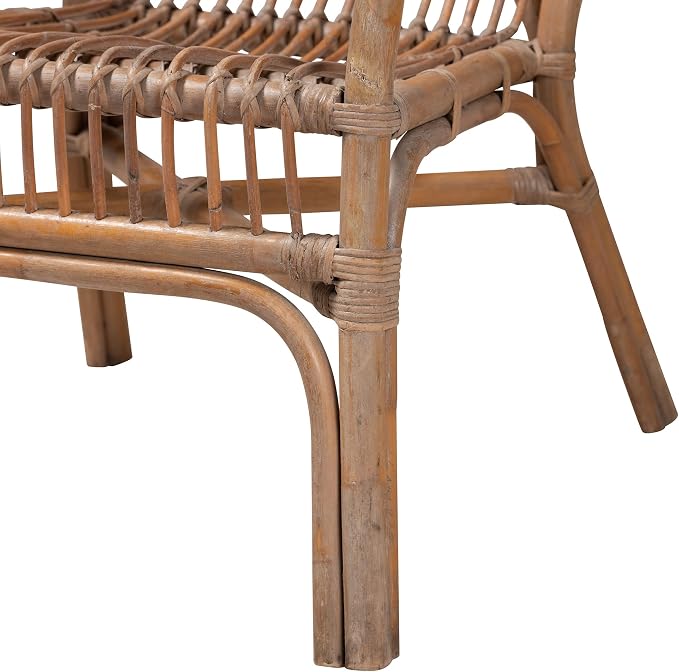 bali & pari Lamaria Natural Rattan Chair and Footstool, 2-Piece Set - Image 5