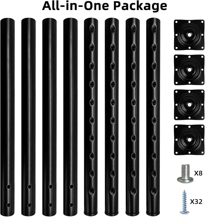 QLLY Adjustable Metal Table Leg, 24-40 inch, Home Office DIY Desk Leg, - Image 3
