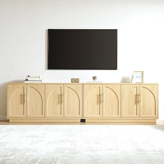Fatmok Buffet Cabinet with Storage, Wood Media TV Console Table Credenza - Image 6