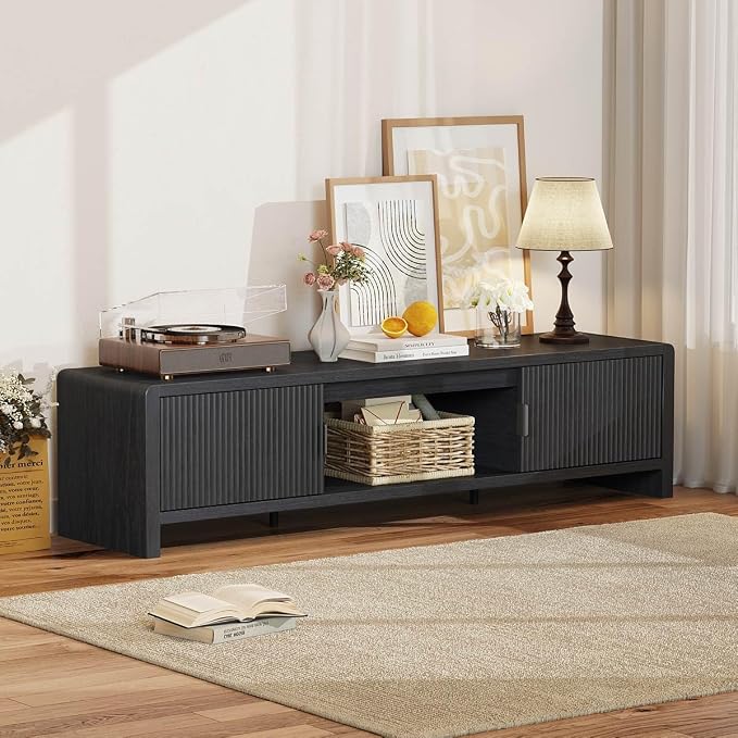 FATORRI TV Stand for 75/65/55 Inch TVs, Mid Century Modern Entertainment Center - Image 7