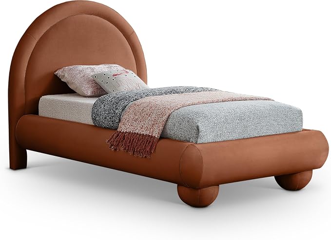 Meridian Furniture MadridCognac-T Madrid Collection Art Deco Twin Bed by MeridianFurniture